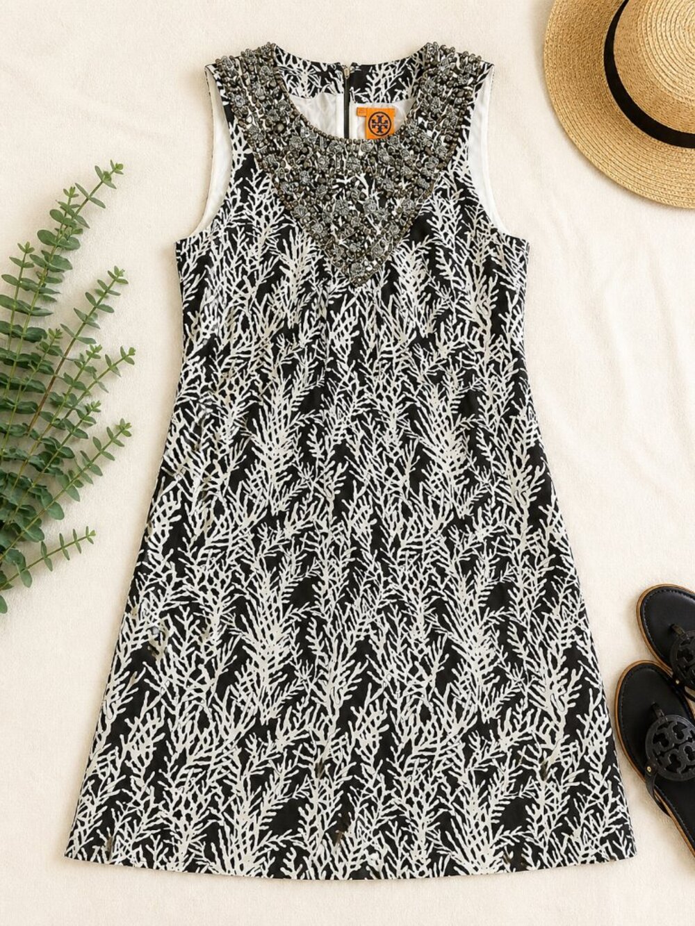 Tory Burch Printed Silk Shift Dress – Size 10
